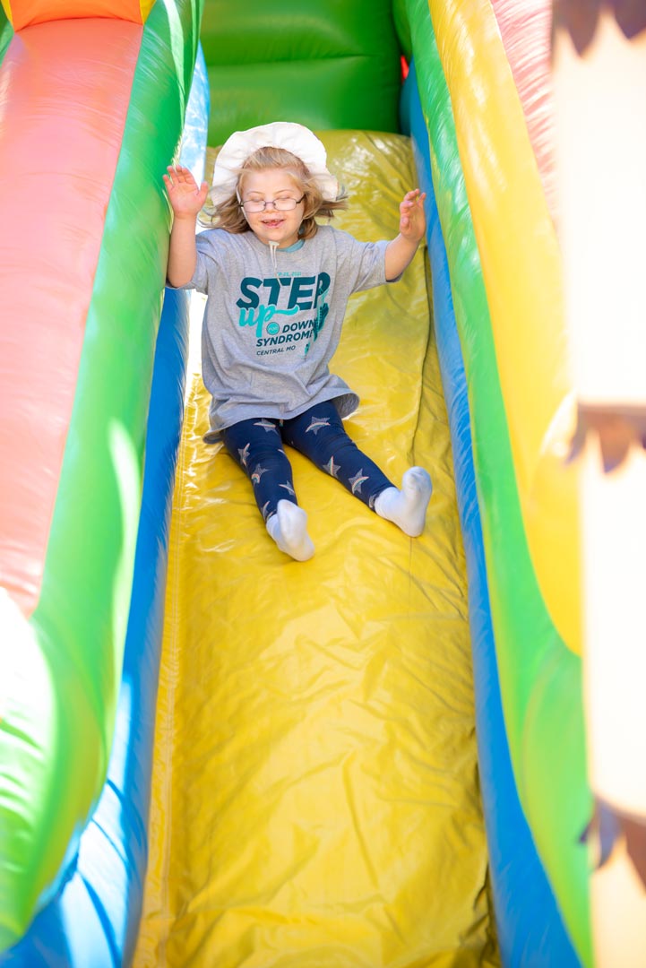 Blonde Girl Sliding